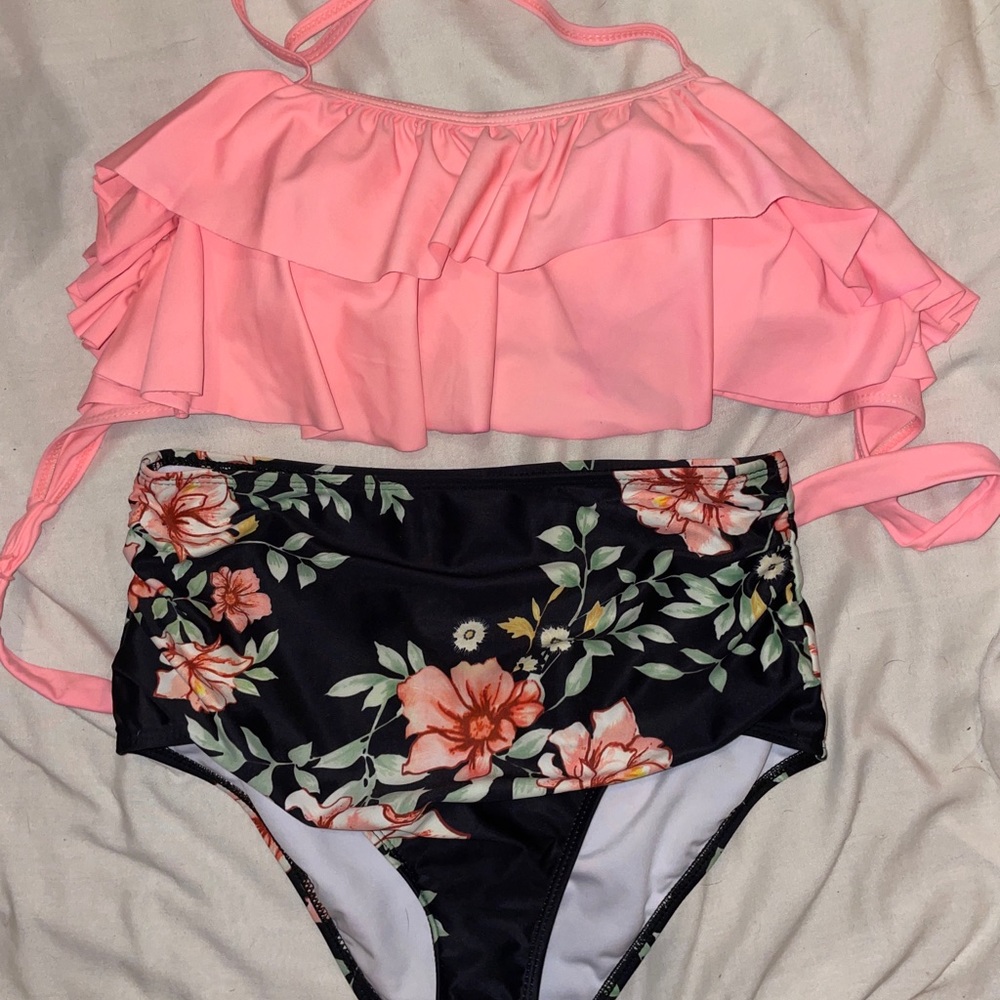 SheIn floral High Waisted Bathing Suit